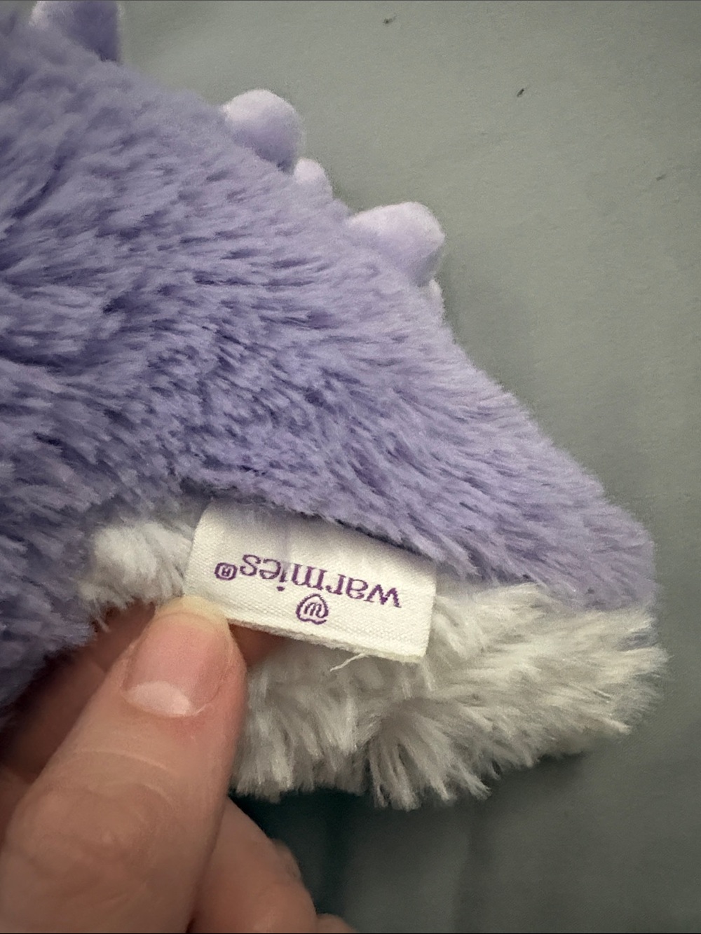 Plush Purple Dinosaur Stuffed Animal Warmie - Picture 3 of 5